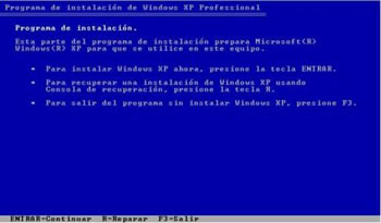 Reparar instalación de Windows XP