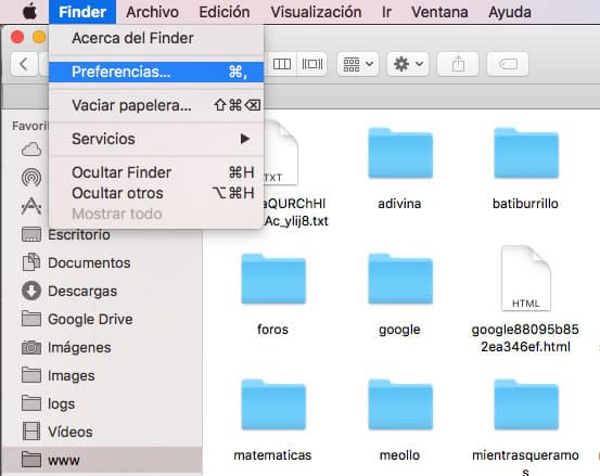 Cómo ordenar carpetas y archivos en el Finder de macOS 2 Finder Preferencias