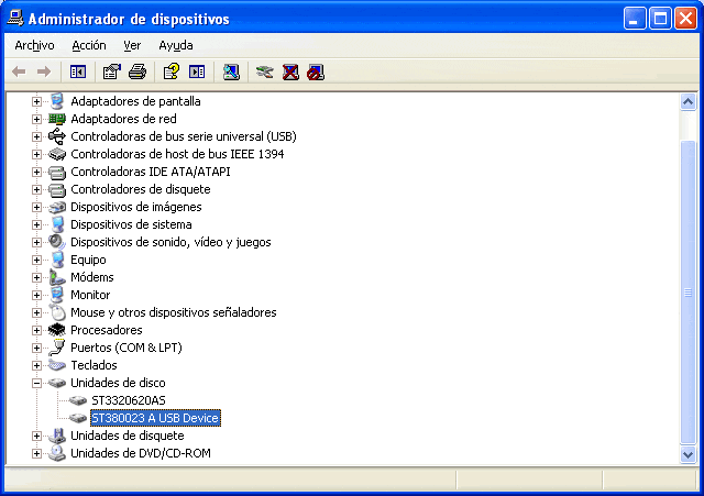 Rendimiento disco USB en Windows XP