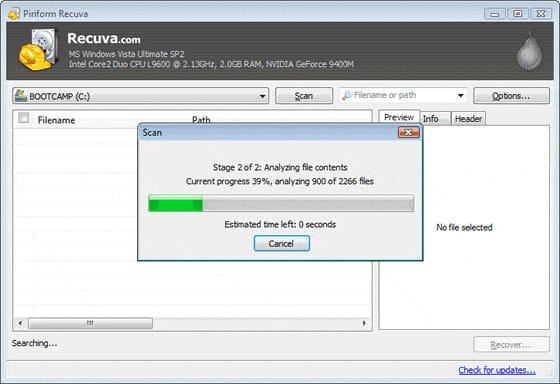 Recuperar archivos perdidos en ordenadores Windows utilizando Recuva