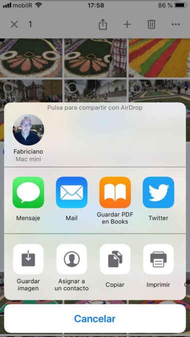 Compartir desde iPhone