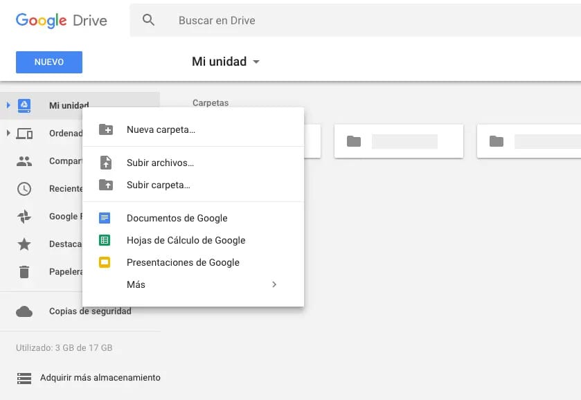 Cómo convertir un documento hecho con Word en PDF utilizando Google Drive 2 Subir archivos