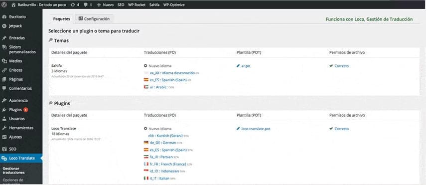 Cómo traducir temas y plugins en WordPress 2 Loco Translate