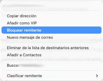 Bloquear remitente